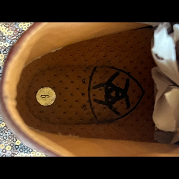 ARIAT ankle boots Vintage 90's lace up Tassle Fringe Ropers in BROWN - Picture 9 of 9